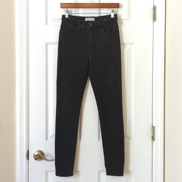 Madewell Roadtripper Classic High Waisted Ankle Cropped Skinny Jeans Black 26 - Picture 1 of 16